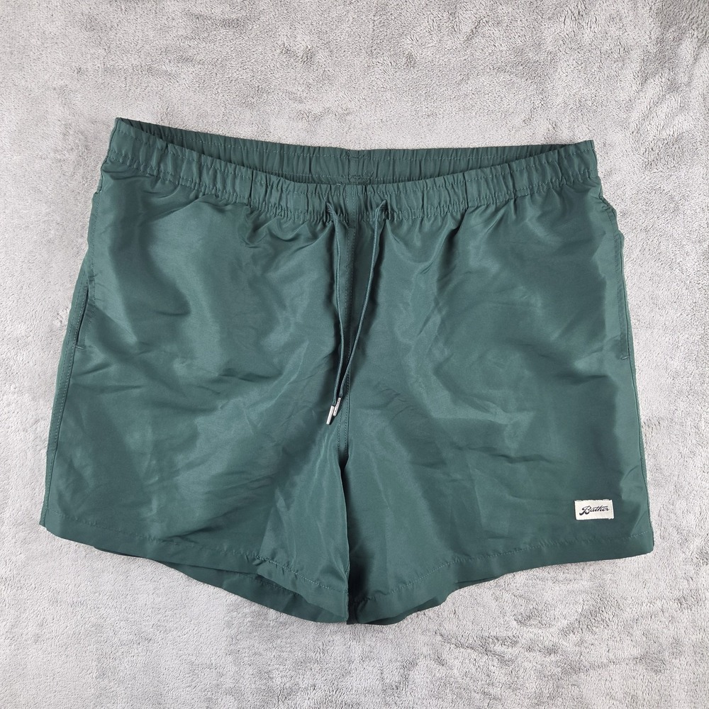 Bather Men's Swim Trunks Green XL Mesh Lined 6" Inseam Drawstring Beach Summer